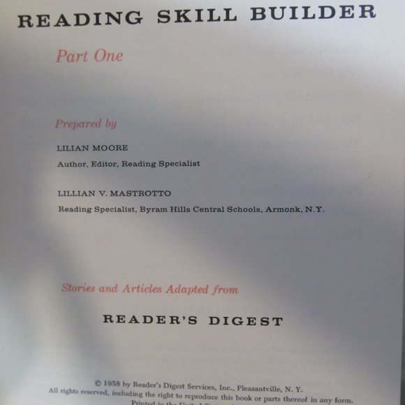 Vintage 1958 Readers Digest Reading Skill Builder Part One - Picture 6 of 12